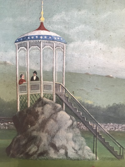 Detail -- painting of Asa Woodbury house, Annisquam Jane Deering Gallery Gloucester, Cape Ann | of time and place