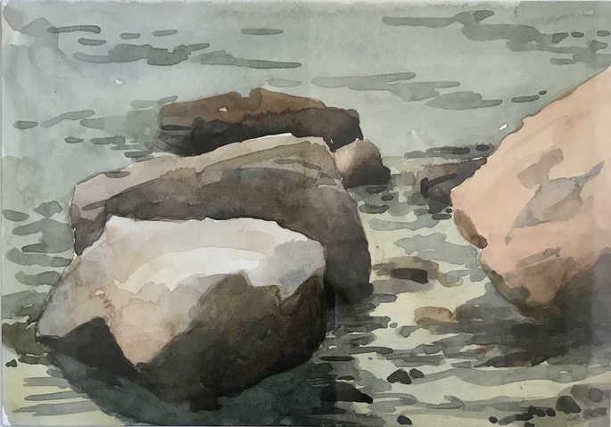 Tan Afternoon Jane Deering Gallery Gloucester, Cape Ann | of time and place Watercolor