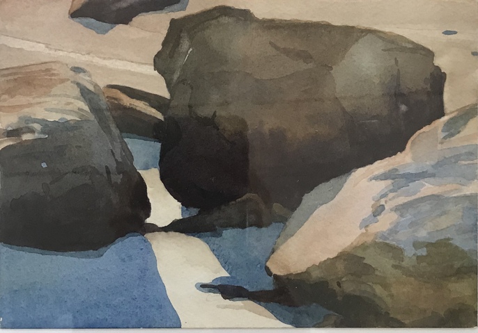 Blue Shadows Jane Deering Gallery Gloucester, Cape Ann | of time and place Watercolor