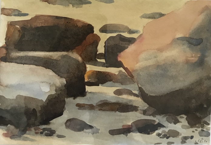 Hazy 4th of July Jane Deering Gallery Gloucester, Cape Ann | of time and place Watercolor