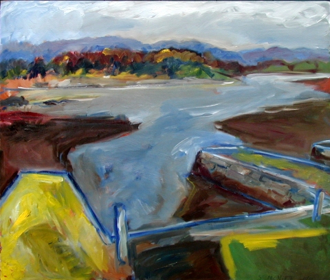 Low Tide Wharf VIsta Jane Deering Gallery Shaun McNiff oil on canvas