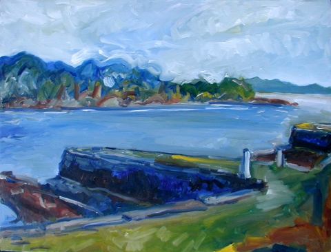 Blue Wharf Jane Deering Gallery Shaun McNiff oil on canvas