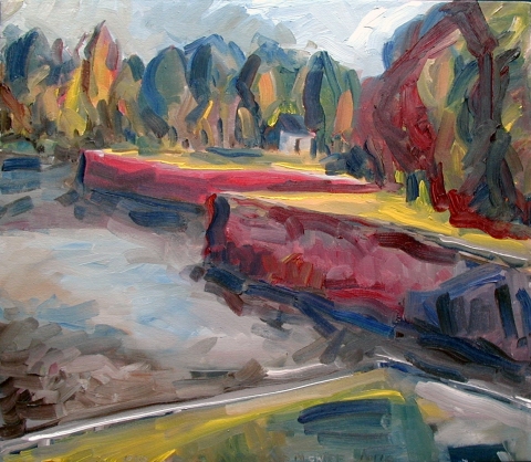 Cove Wharf a la Chaim Soutine Jane Deering Gallery Shaun McNiff oil on canvas