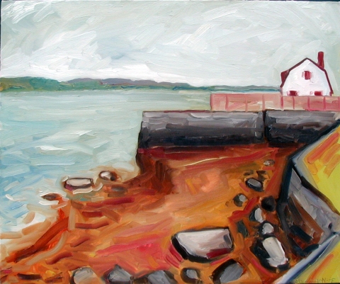 Custom House Wharf Jane Deering Gallery Shaun McNiff oil on canvas