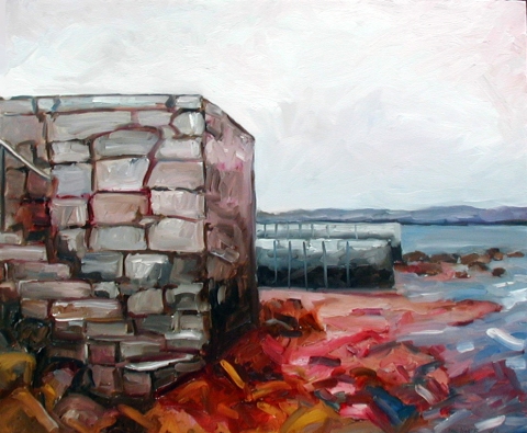 Under Wharf at Low Tide Jane Deering Gallery Shaun McNiff oil on canvas