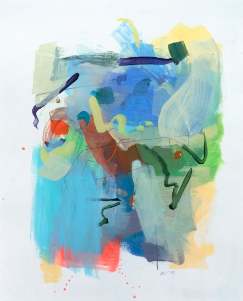 Shoelace Jane Deering Gallery Gina Werfel Acrylic on paper