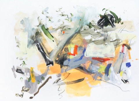 Wooded Interior Jane Deering Gallery Gina Werfel Mixed media and collage on paper