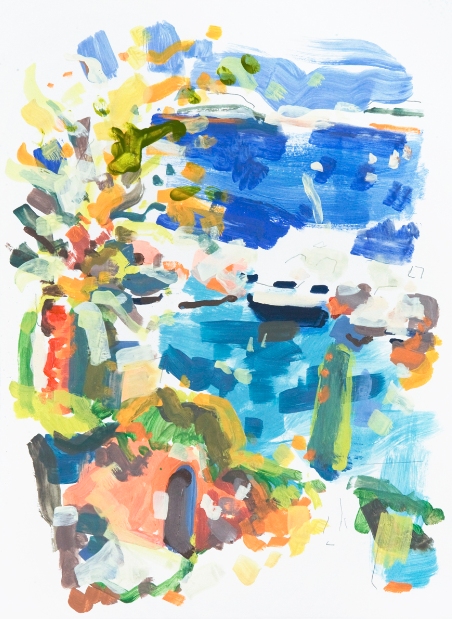 Yacht Jane Deering Gallery Gina Werfel Acrylic and graphite on paper