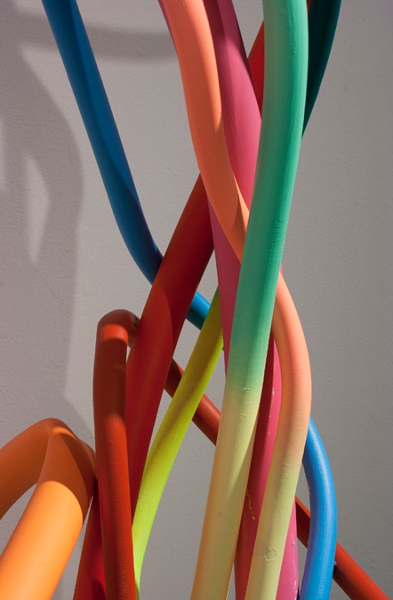 Tangled Pipes (detail) Jane Deering Gallery Exhibition: MFA candidates . UCSB & UCDavis Acrylic on PVC pipe
