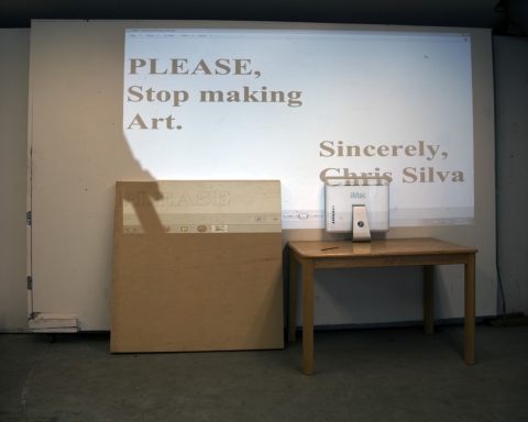 PLEASE, Stop making Art. Jane Deering Gallery Exhibition: MFA candidates . UCSB & UCDavis Mixed media installation