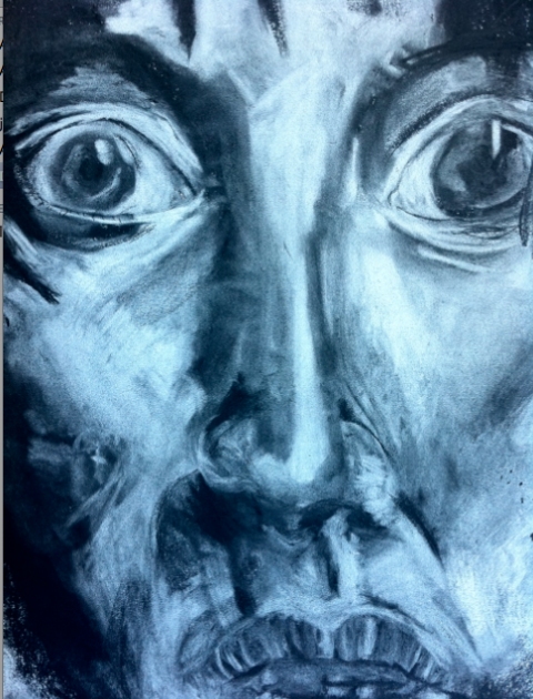 Just the Face #3 Jane Deering Gallery Exhibition: MFA candidates . UCSB & UCDavis Charcoal on paper