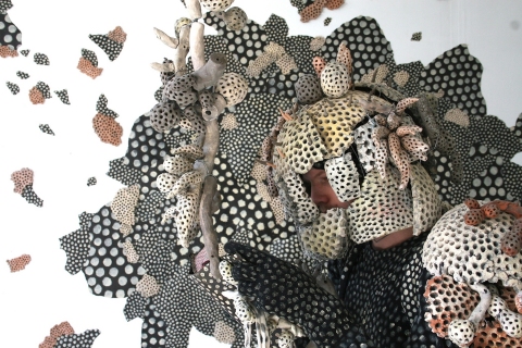 Photograph related to the video 'Untitled Performance' Jane Deering Gallery Exhibition: MFA candidates . UCSB & UCDavis Photograph