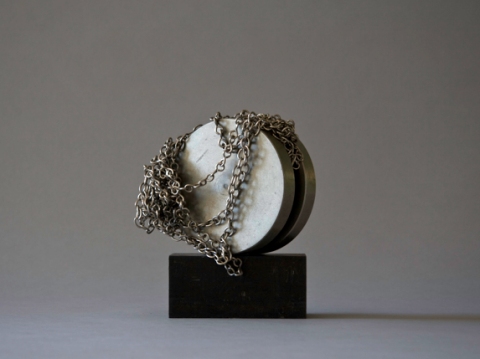 1972 Repeat Jane Deering Gallery Alice Hutchins Plated steel, steel chain, ferrite magnet