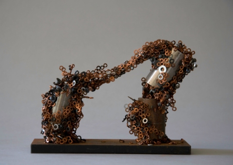 Group 1 Model K, artist edition Jane Deering Gallery Alice Hutchins Iron, copper-coated and plated steel washers, three Alnico magnets