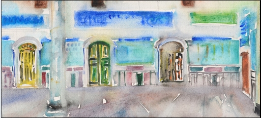Study for Topkapi Palace #4 Jane Deering Gallery Chris Baker Watercolor on paper