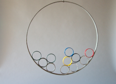 Cercle Gris Jane Deering Gallery Selection of works Large steel ring, painted rings, Alnico magnets