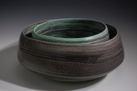 watching Serra set (from the Serra series) Jane Deering Gallery Exhibition: Ceramics . 'A Thousand Hours' Thrown and altered, glazed white stoneware