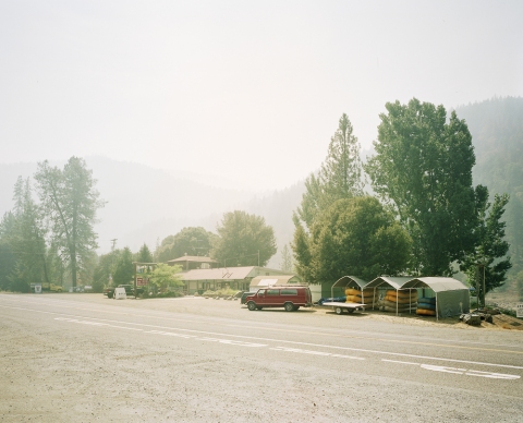 Red Van and Rafting Boats Jane Deering Gallery Youngsuk Suh Archival pigment print