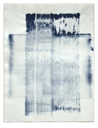 Blue Rectangle Jane Deering Gallery Birgit Faustmann Pigments on Ingres paper