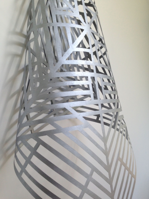 garden: 2: outside the labyrinth (detail) Jane Deering Gallery Linda Ekstrom handcut tyvek, acrylic paint
