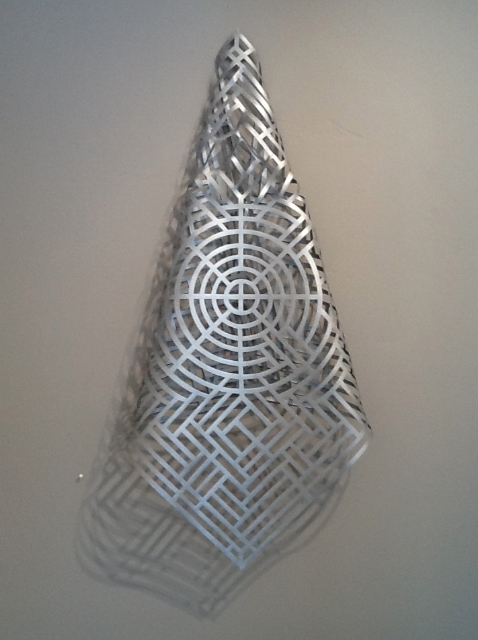 garden: 1: outside the labyrinth Jane Deering Gallery Linda Ekstrom handcut tyvek, acrylic paint