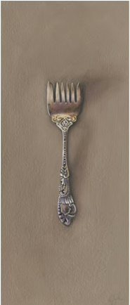 Silver Fork #19 . The Expatriate Jane Deering Gallery Leslie Lewis Sigler Oil on board