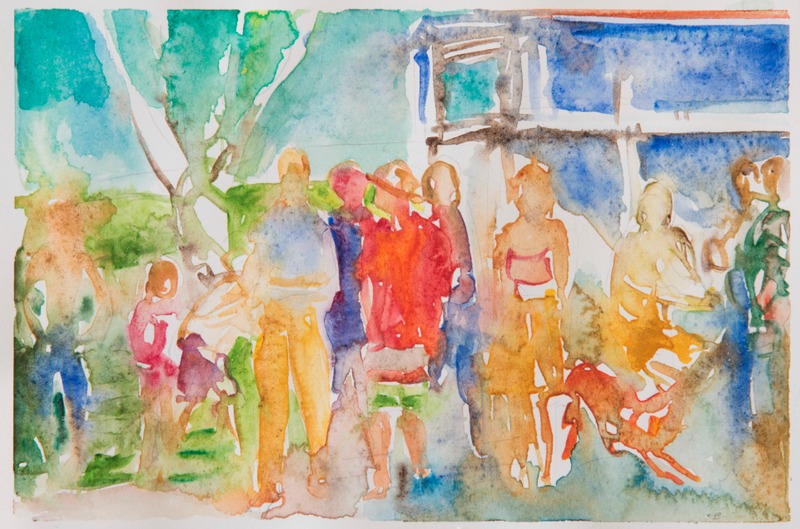 Study 1.5 for 'Pacific' Jane Deering Gallery Chris Baker Watercolor on paper