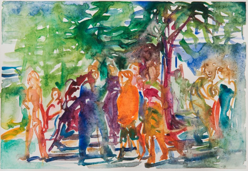 Study 1.11 for 'Pacific' Jane Deering Gallery Chris Baker Watercolor on paper
