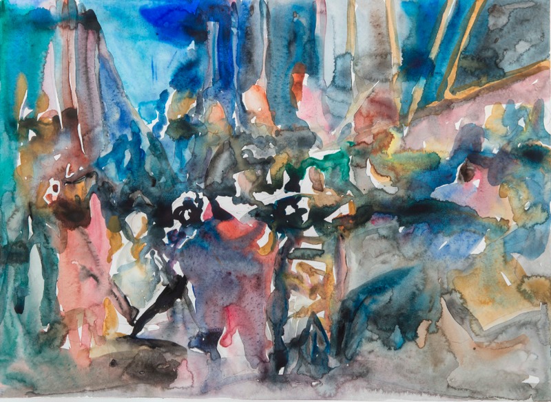 Study 1.3 for 'Night Watch' Jane Deering Gallery Chris Baker Watercolor on paper
