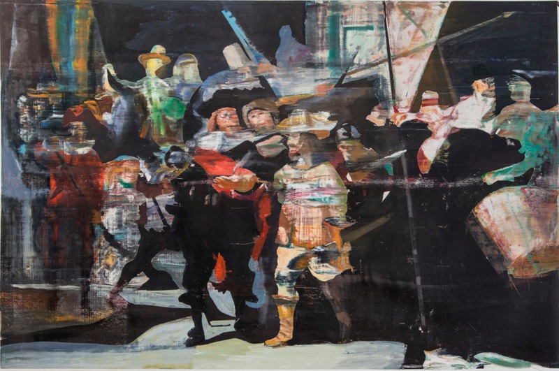 The Night Watch Abstracted Jane Deering Gallery Chris Baker Oil on canvas