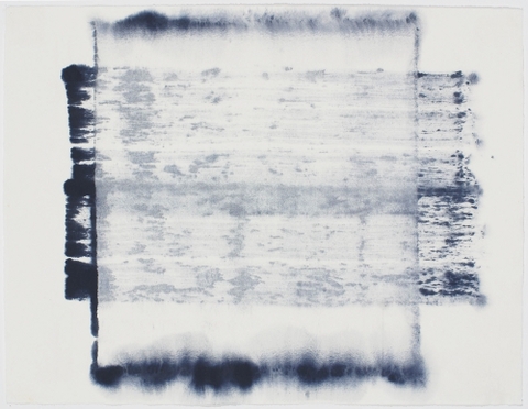 Blue Rectangle #8 Jane Deering Gallery Birgit Faustmann Pigment on Ingres paper