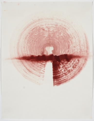 Red Circle Transected Jane Deering Gallery Birgit Faustmann Pigment on Ingres paper