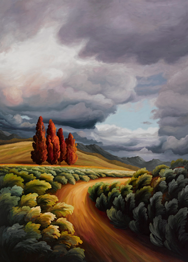Four Red Trees Jane Deering Gallery Selected works by California artists Oil on canvas