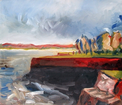 Wharf at Goose Cove Jane Deering Gallery Shaun McNiff Oil on canvas