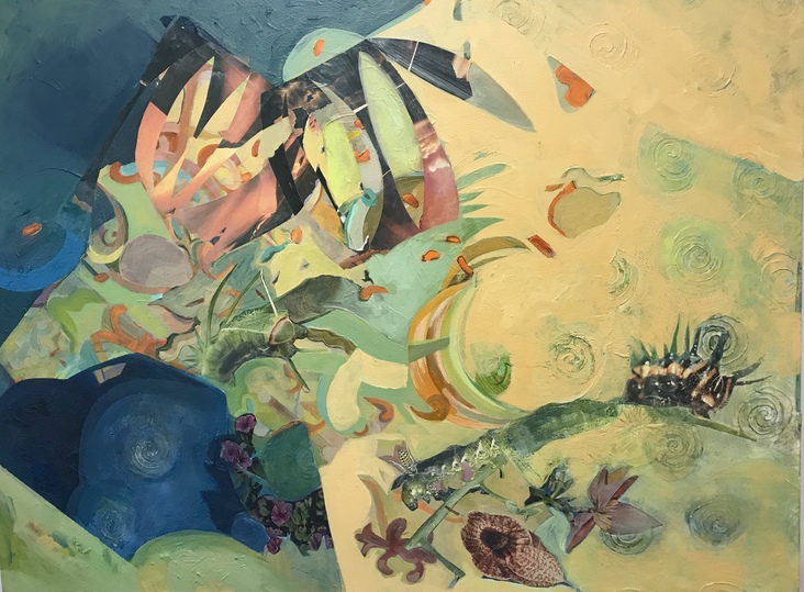 Lunar Phase (Metamorphosis) Lunar Phase and Nano Nature Landscapes acrylic,paper, photo/collage on canvas