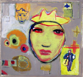 JANET MATHIAS Paintings & Mixed Media acrylic and paper, collage on canvas