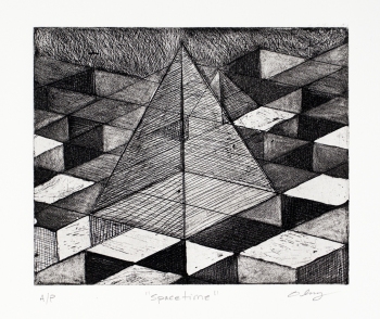 Spacetime JANET OLNEY Works on Paper etching
