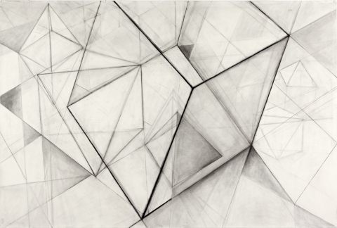 Space Construct JANET OLNEY Works on Paper charcoal on paper