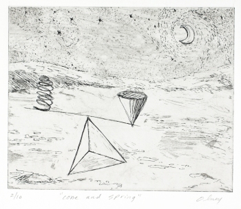 Cone and Spring JANET OLNEY Works on Paper etching
