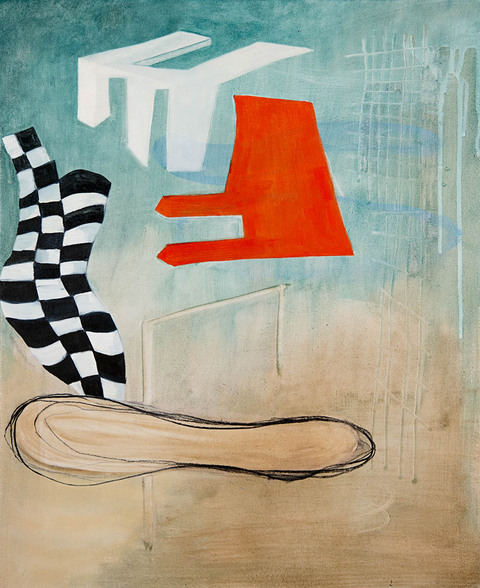 Hop Scotch JANET OLNEY 2013 acrylic and oil on canvas