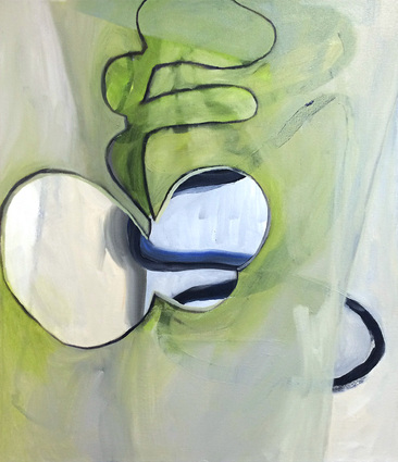 Linear Coincidence JANET OLNEY 2014 oil on canvas