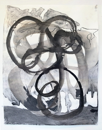 Gesture #144 JANET OLNEY Works on Paper mixed media on paper