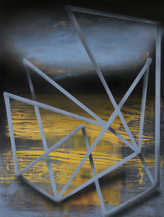 Trapped Contraption JANET OLNEY 2016 acrylic on panel
