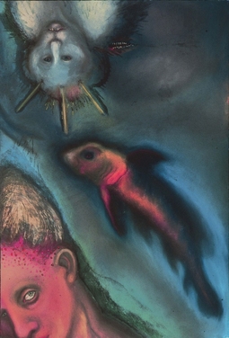 JAN HARRISON Early Paintings 1980's pastel, oilstick and colorpencil on lavis fidelis paper