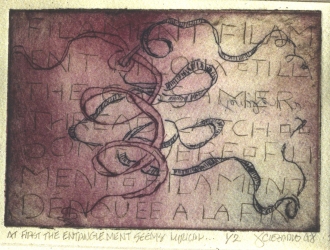 Janina Ciezadlo The History of the Knot Color Drypoint