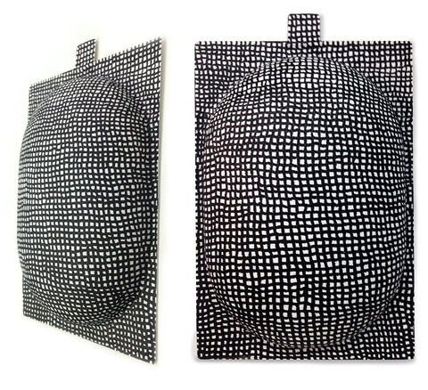 Belly (2 views) PAINTED SCULPTURE acrylic on paper packaging