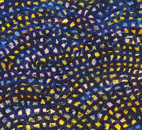 DETAIL, BLUE ARCHES AFFORDABLE ART FAIR oil on canvas