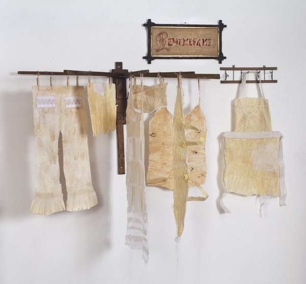 Jean Sheckler Beebe Remember Me Corn Husk, Bees Wax, Found Fabric