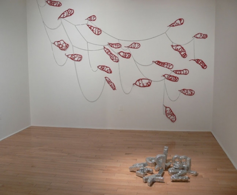 Vivid Slang + Broken English Tautologos crocheted nylon, rubber, aluminum chain