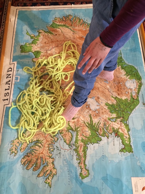 Brave New World Brave New World Icelandic wool + vintage school map
